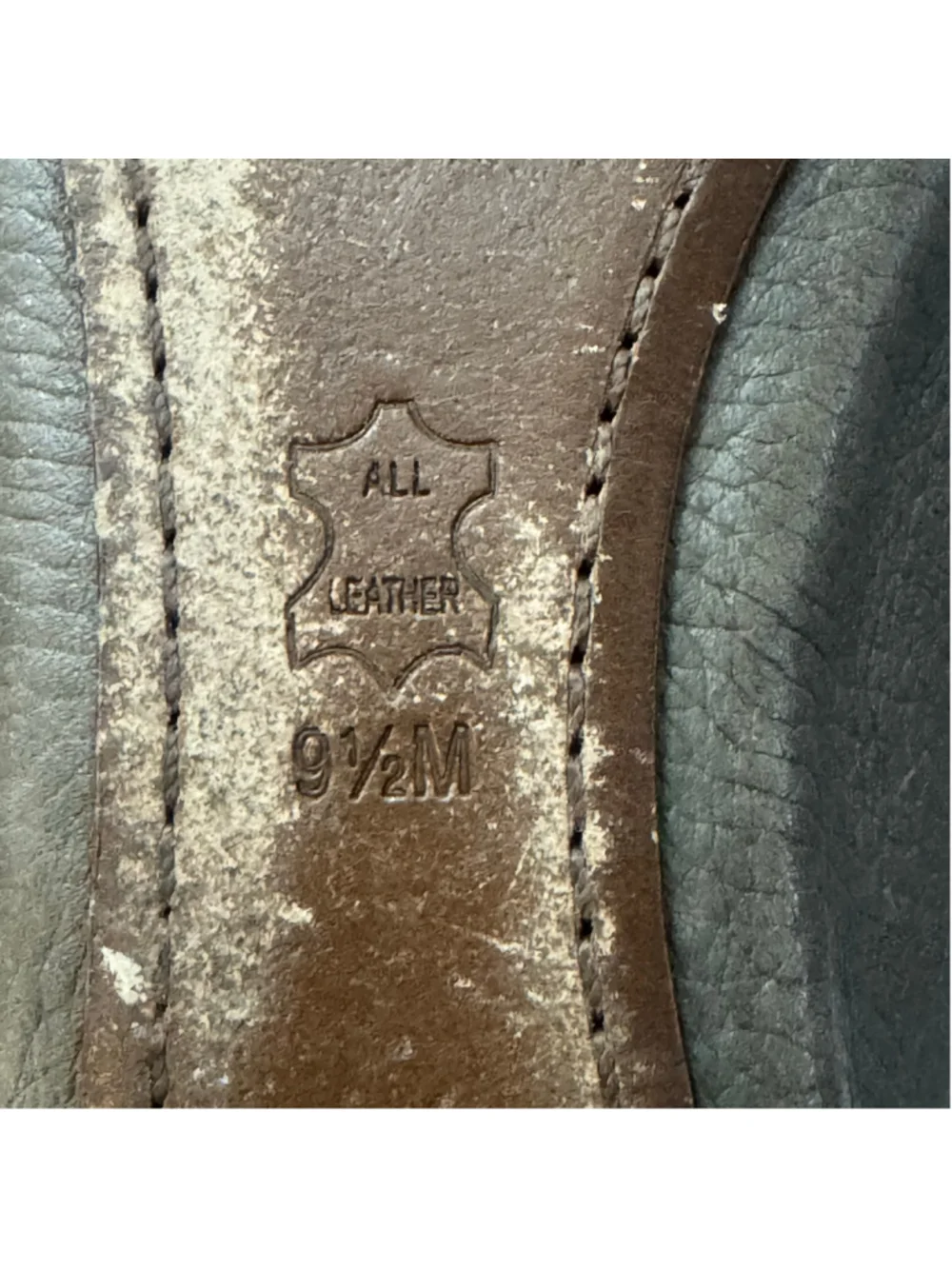 Tory Burch Reva Metallic Taupe Leather Logo Ballet Flats Gold Hardware 9.5M